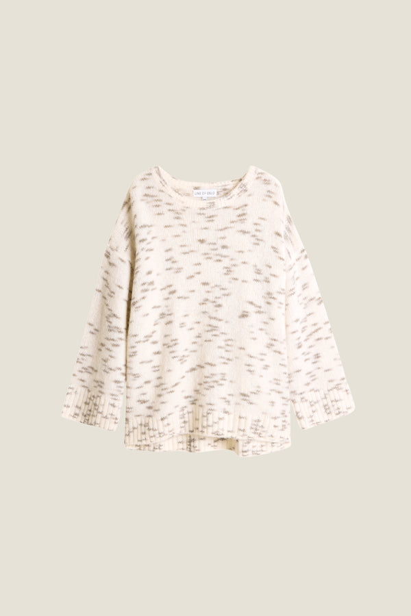 Line Of Oslo Adam Mix Sweater Knitwear Creme 091