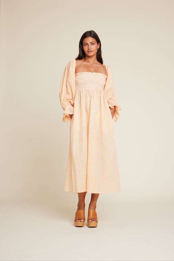 Line Of Oslo Alice Check Dress Dress Orange 043