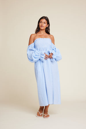 Line Of Oslo Alice Check Dress Dress Light Blue 003