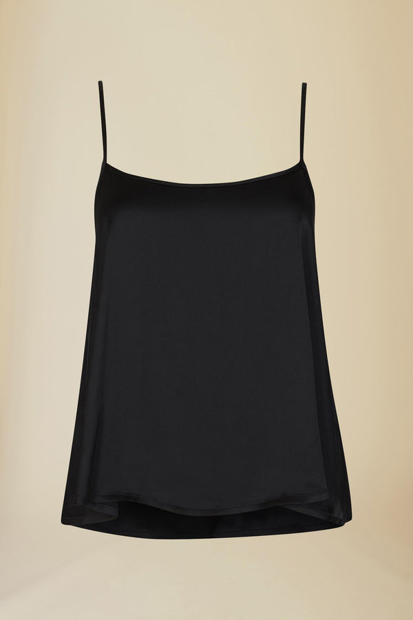 Line Of Oslo Ami Viscose Satin Top Top Black 097