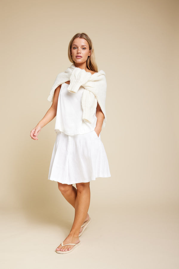 Line Of Oslo Ami Viscose Satin Top Top Creme 091