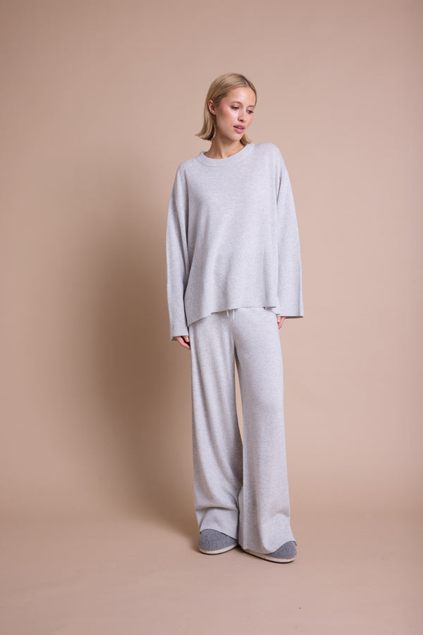 Line Of Oslo Andrea Round Genser  Grey Melange 006