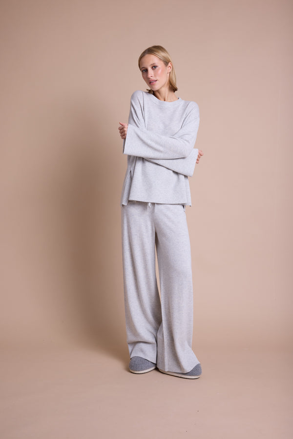 Line Of Oslo Andrea Round Genser  Grey Melange 006