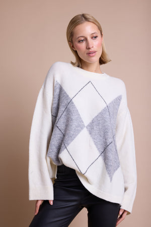 Line Of Oslo Andrea Round Jacquard Genser  Creme/Grey/Antracite 201