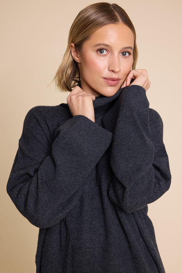 Line Of Oslo Andrea Solid Knitted Sweater Knitted sweater Antracite 004