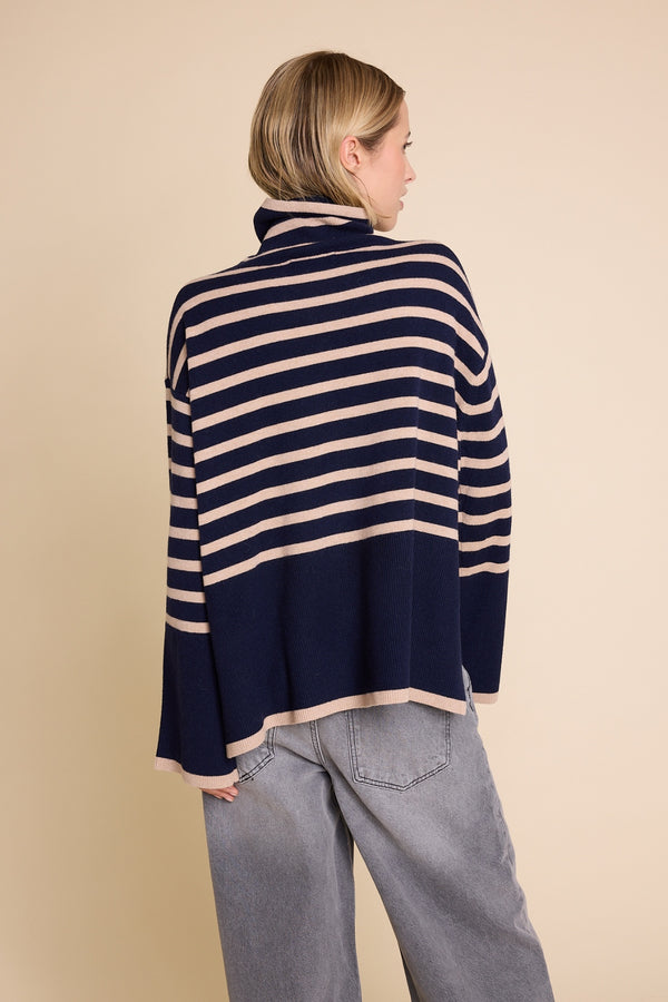 Line Of Oslo Andrea Stripe Knitted Sweater Knitted sweater Blue Stripe 083