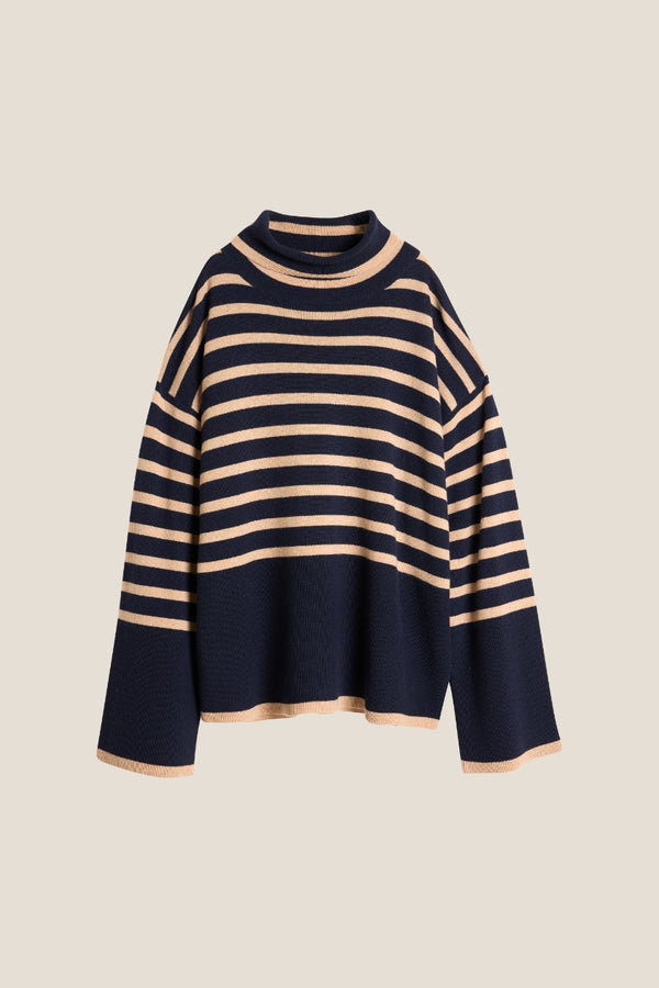 Line Of Oslo Andrea Stripe Knitted Sweater Knitted sweater Blue Stripe 083