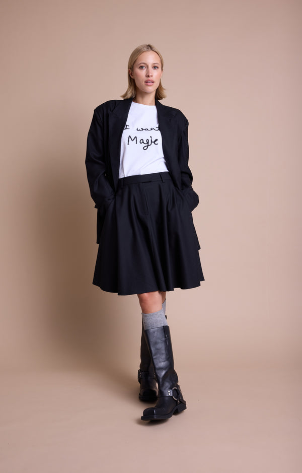 Line Of Oslo Aslaug Solid Skjørt Skirt Black 097