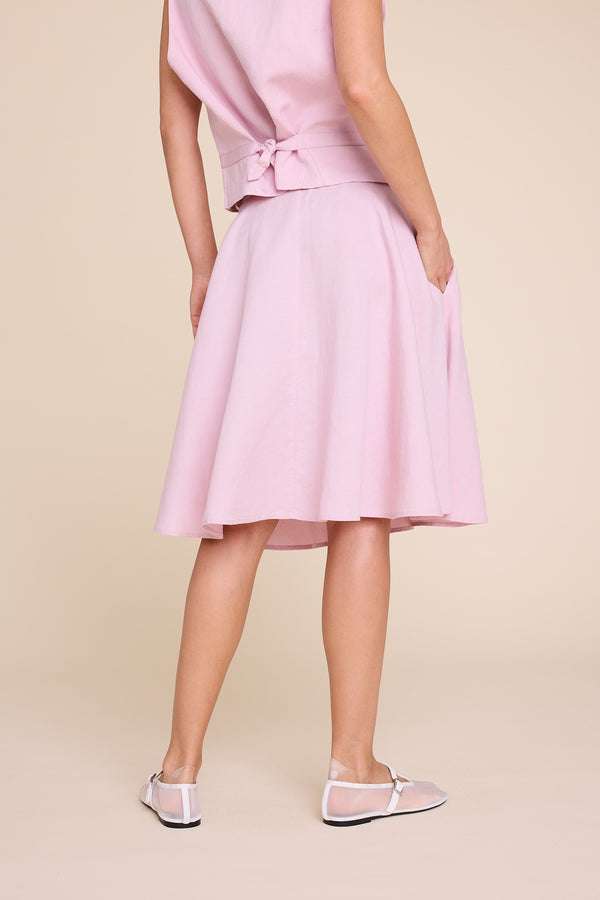 Line Of Oslo Aslaug Linen Skirt Skirt Pink 002