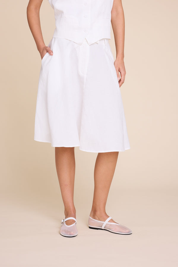 Line Of Oslo Aslaug Linen Skirt Skirt White 001