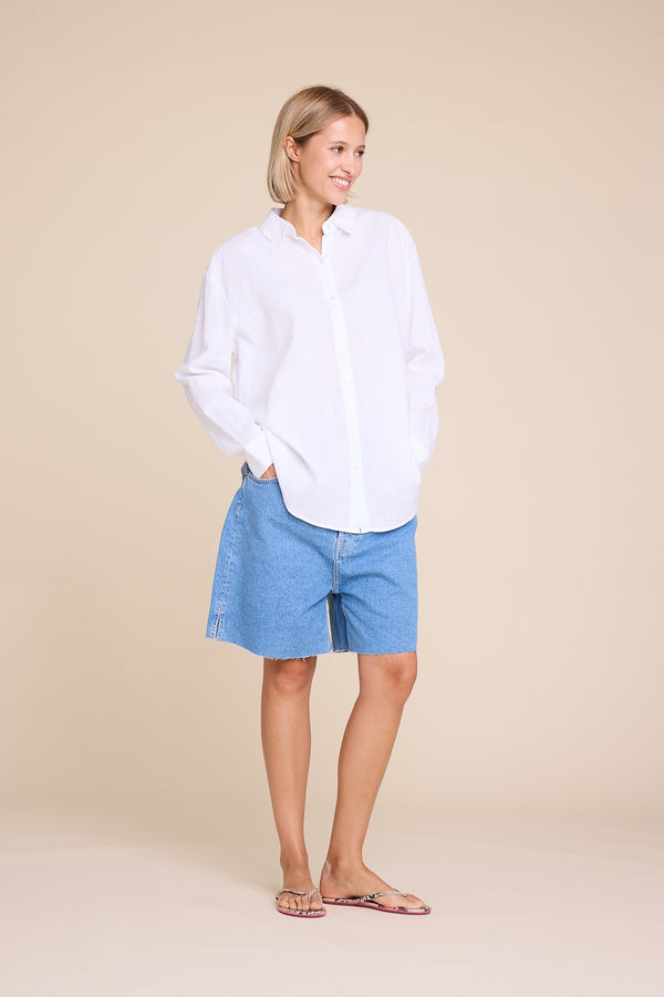 Line Of Oslo Basic 25 Shirt Top White 001