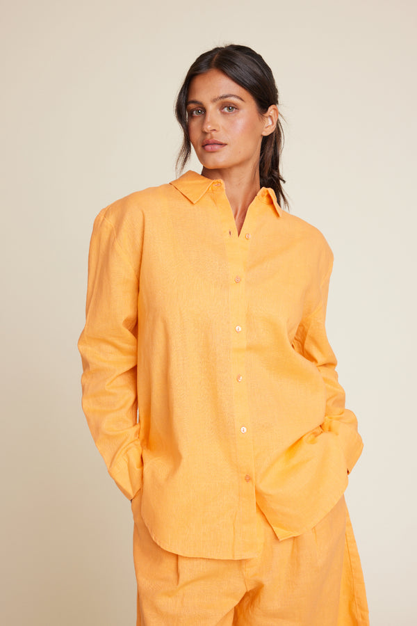 Line Of Oslo Basic 25 Shirt Top Orange 043