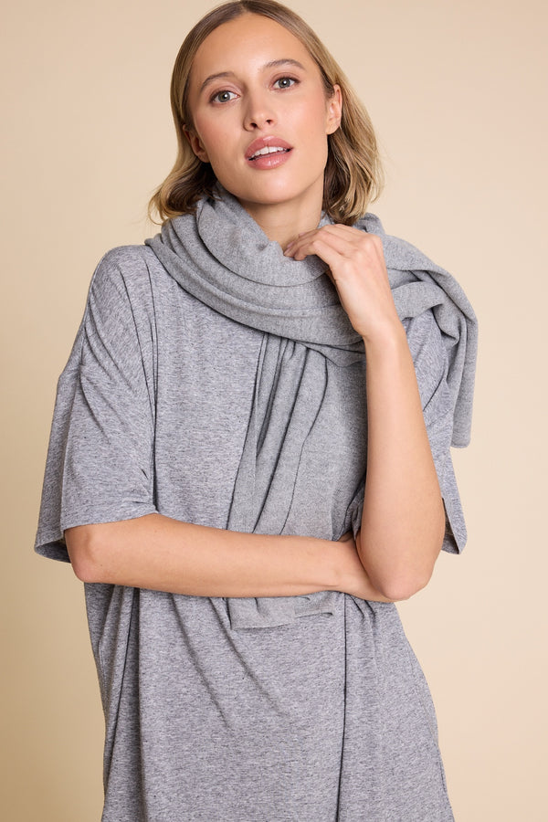Line Of Oslo Big Scarf Scarf Grey Melange 006