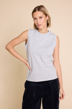 Line Of Oslo Bono Tank Top Sinlget Grey Melange 006