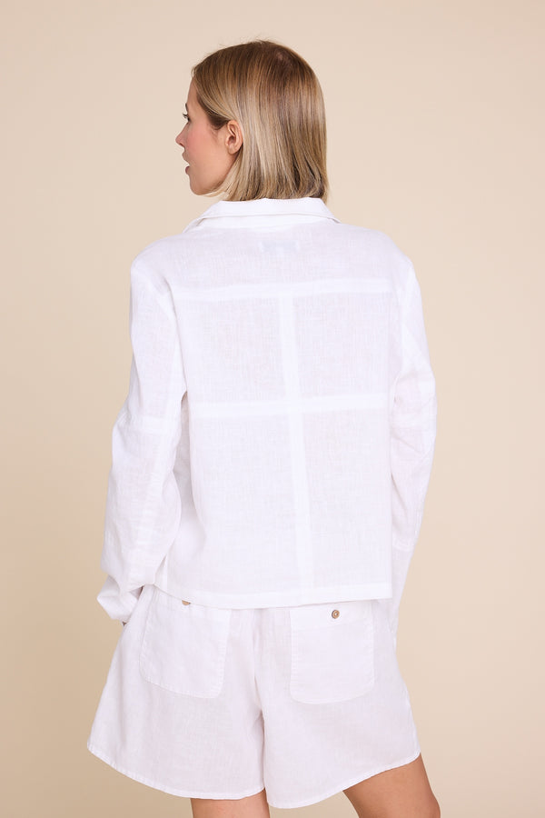 Line Of Oslo Cheyenne Linen Top Top White 001