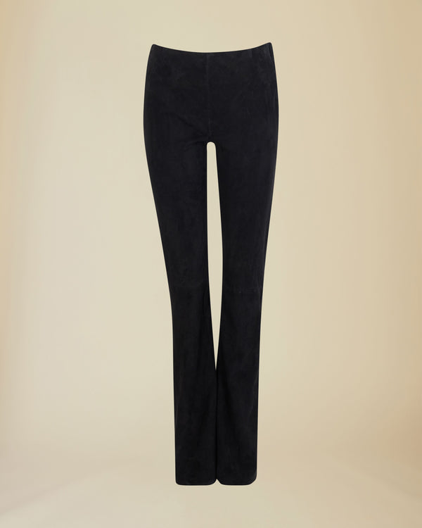 Line Of Oslo Cooper Flare Suede 23 Trousers Trouser Black 097