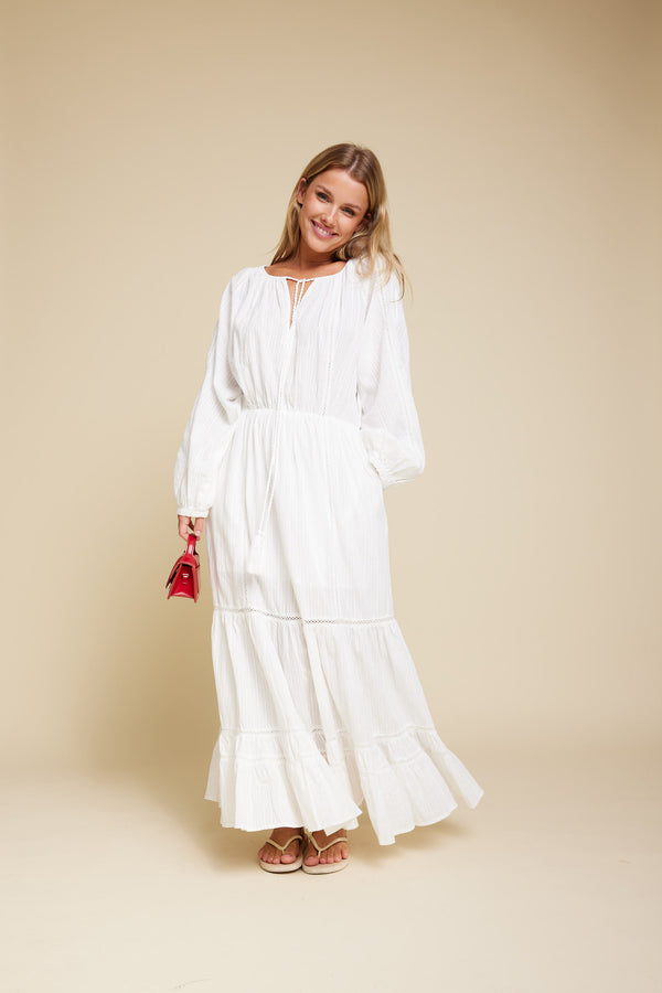 Line Of Oslo Dakota Solid Dress Dress White 001