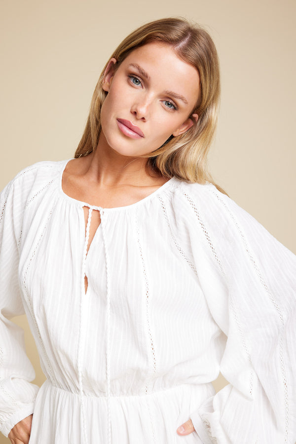 Line Of Oslo Dakota Solid Dress Dress White 001