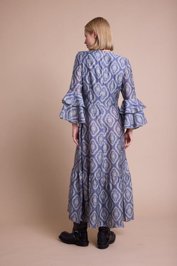 Line Of Oslo Daughter Print Kjole Dress Blue 066