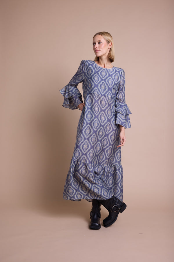 Line Of Oslo Daughter Print Kjole Dress Blue 066