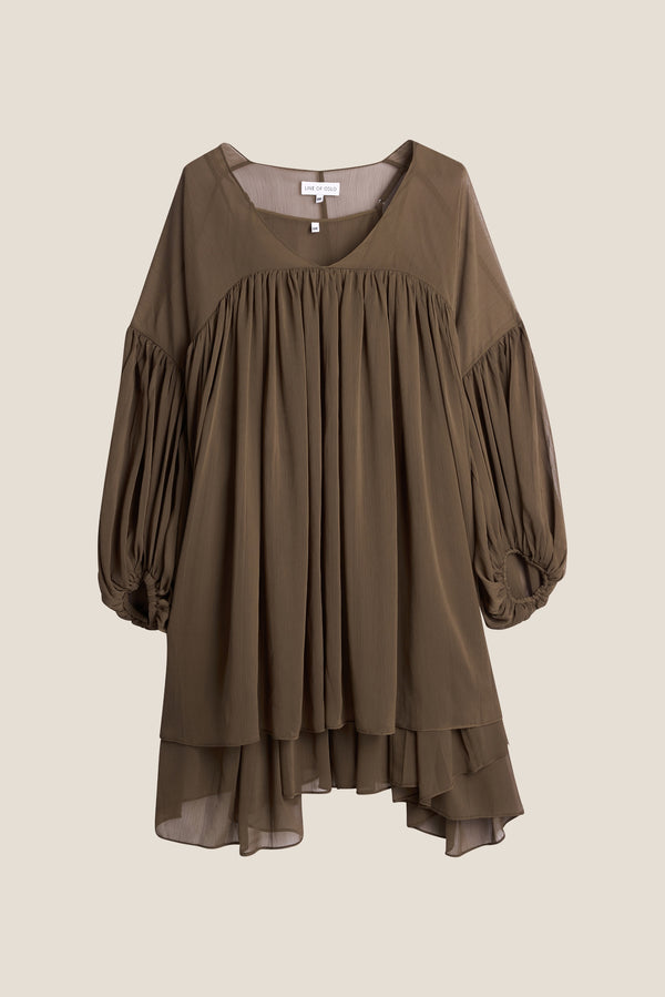 Line Of Oslo Dawn Solid Dress Dress Dark brown 064