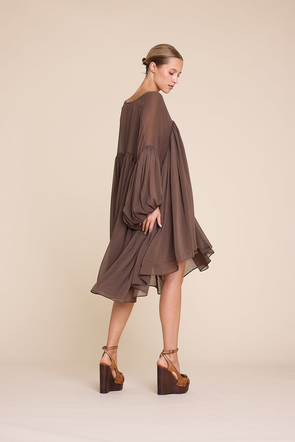 Line Of Oslo Dawn Solid Dress Dress Dark brown 064
