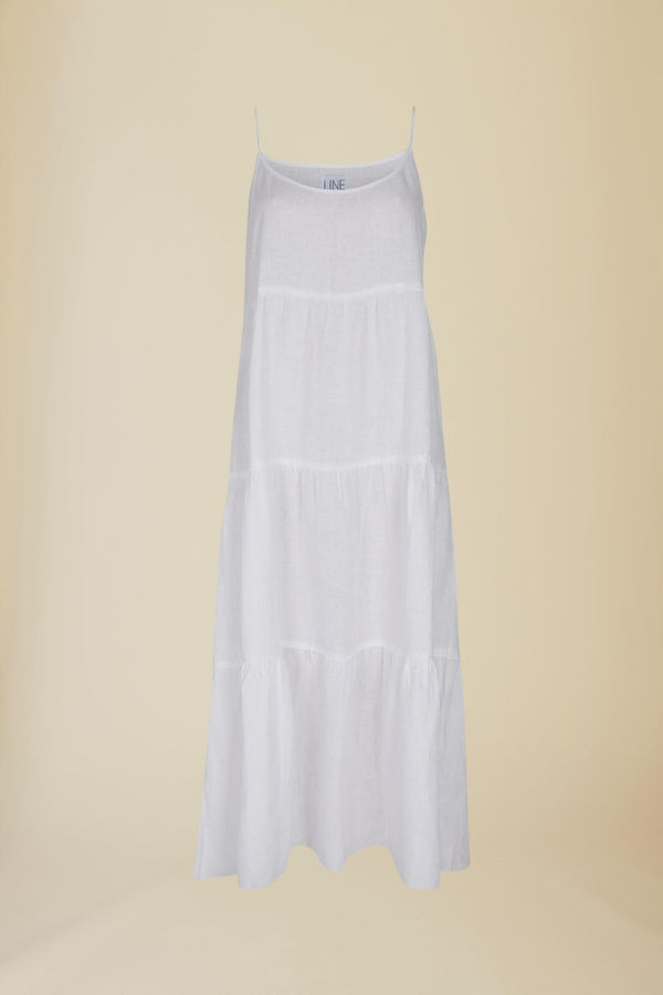Line Of Oslo Dina Linen SS24 Dress Dresses White 001