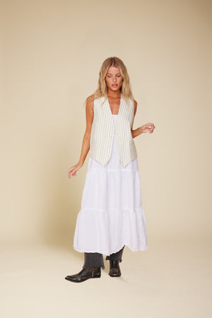 Line Of Oslo Dina Linen SS24 Dress Dresses White 001