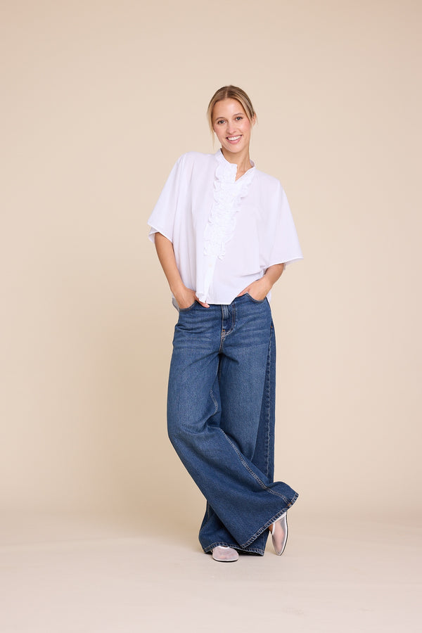 Line Of Oslo Ellie Cotton Blouse Blouse White 001