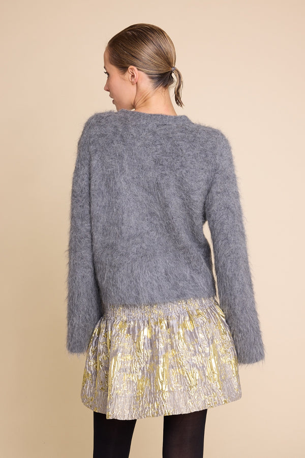 Line Of Oslo Elsa Cardigan Knitted jacket Antracite 004
