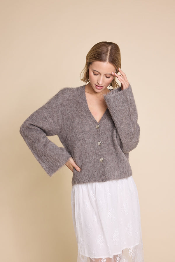 Line Of Oslo Elsa Cardigan Knitted jacket Brown 063