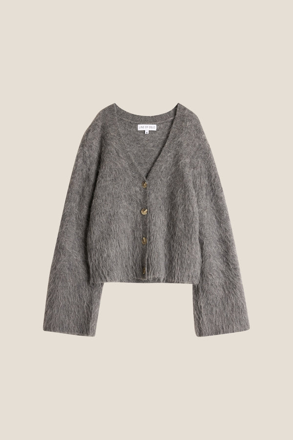 Line Of Oslo Elsa Cardigan Knitted jacket Antracite 004