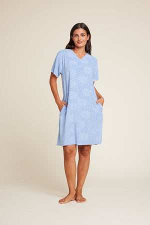 Line Of Oslo Elvis Long Flower Dress Dress Blue Flower 188