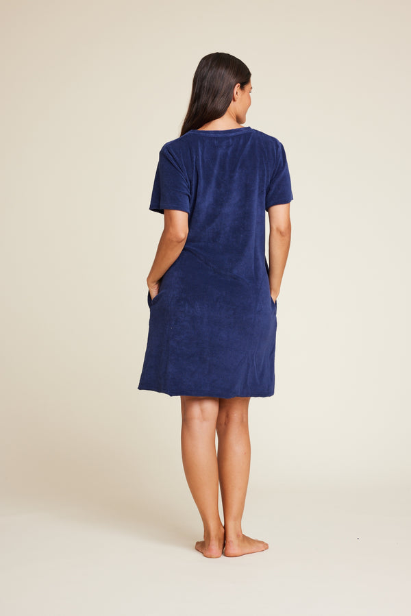Line Of Oslo Elvis Long Solid Dress Dress Blue 066