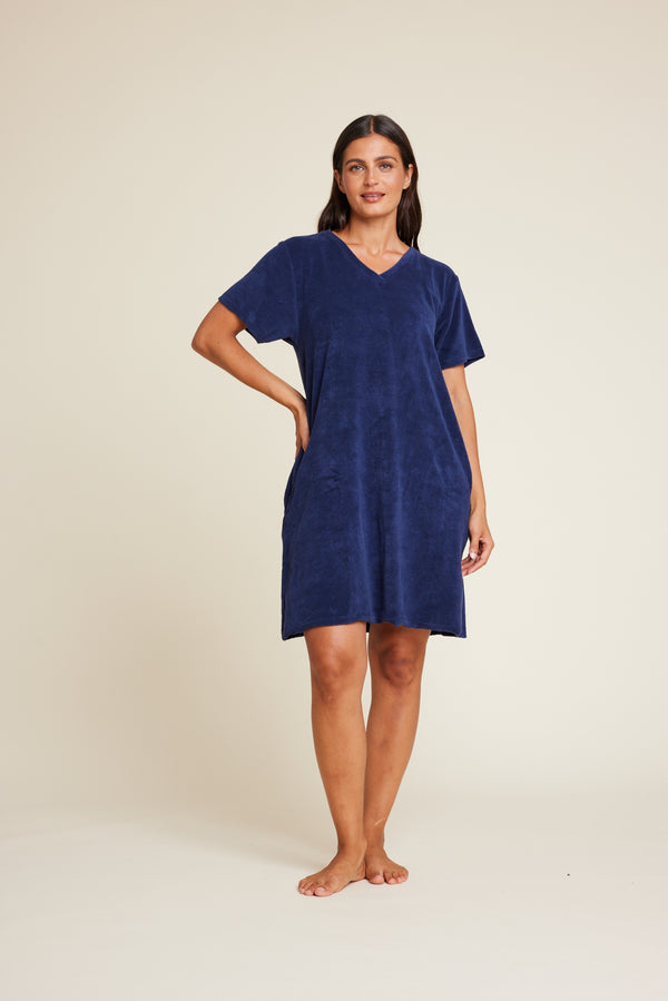Line Of Oslo Elvis Long Solid Dress Dress Blue 066