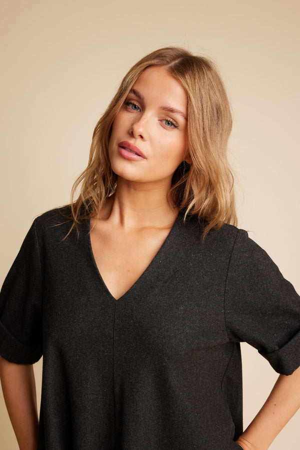 Line Of Oslo Eva Wool Dress Dress Antracite 004