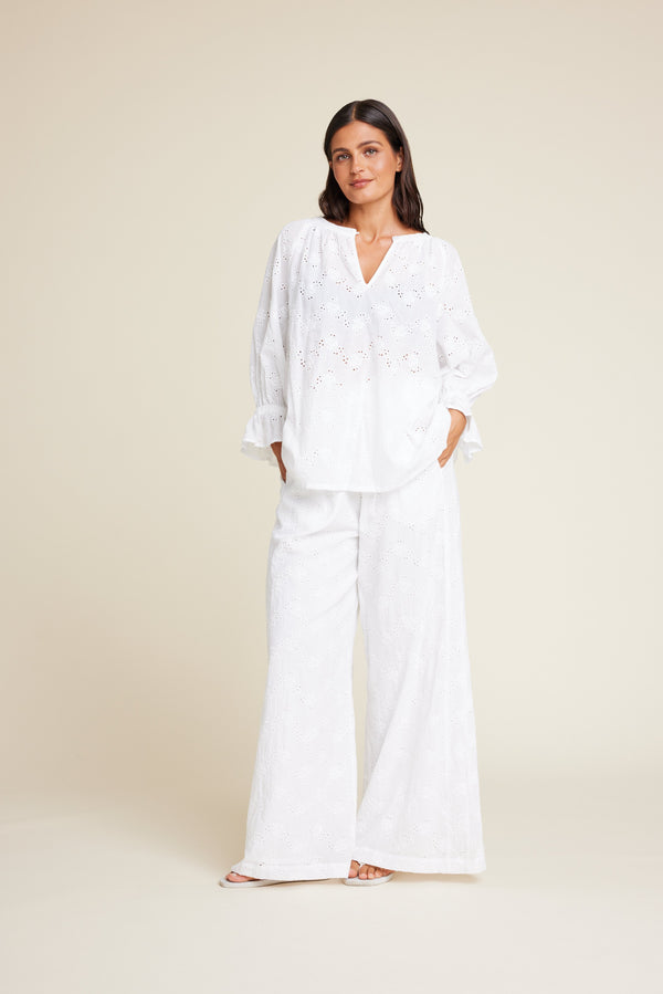 Line Of Oslo Fawcett Lace Trousers Trouser White 001