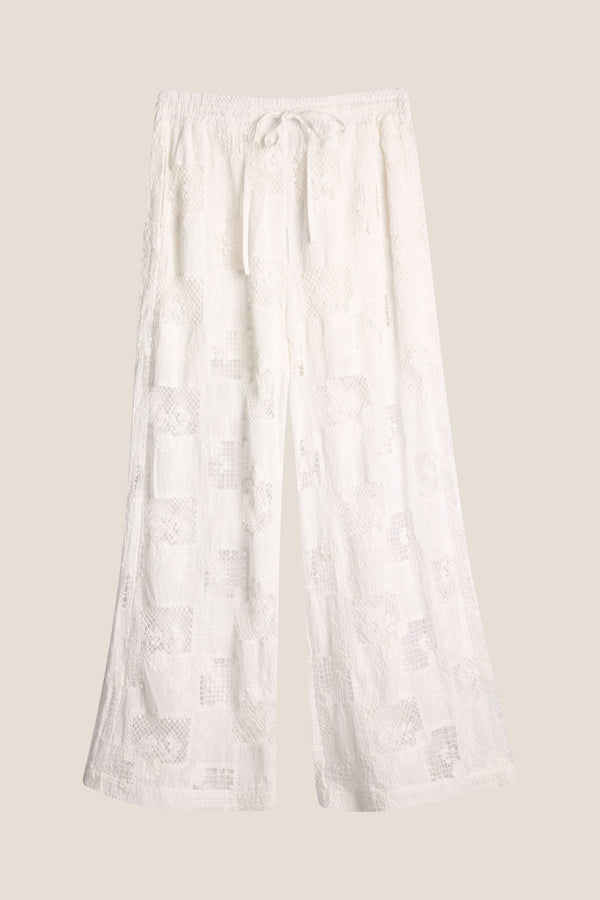 Line Of Oslo Fawcett Lace SS26 Trouser White 001