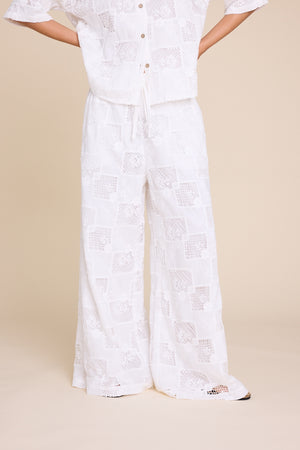 Line Of Oslo Fawcett Lace SS26 Trouser White 001