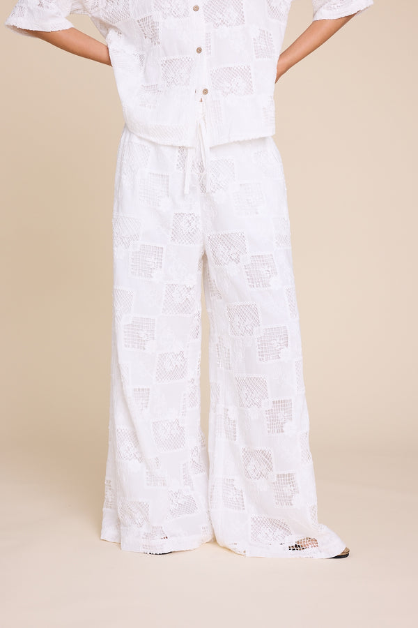 Line Of Oslo Fawcett Lace SS26 Trouser White 001