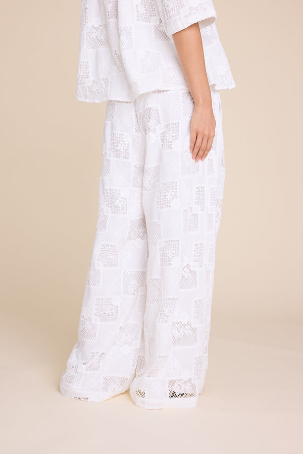 Line Of Oslo Fawcett Lace SS26 Trouser White 001