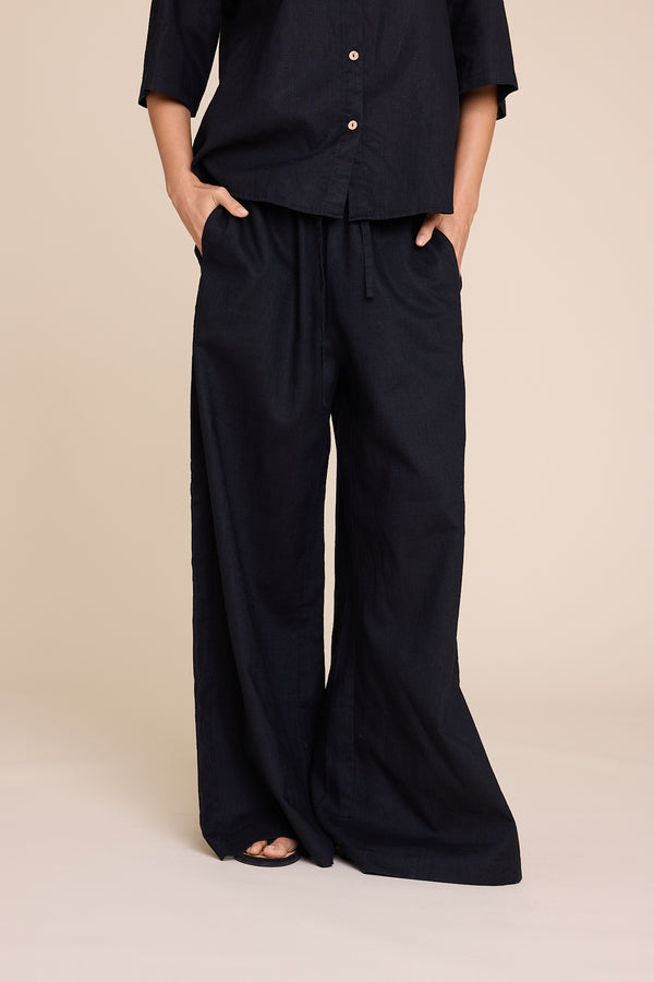 Line Of Oslo Fawcett Linen Trousers Trouser Black 097