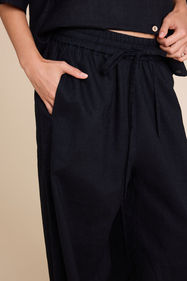 Line Of Oslo Fawcett Linen Trousers Trouser Black 097