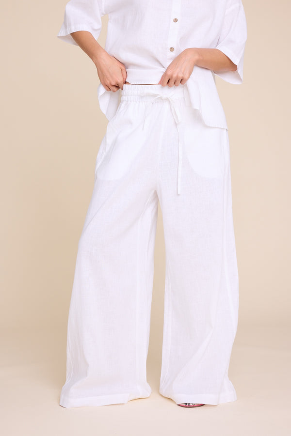 Line Of Oslo Fawcett Linen Trousers Trouser White 001