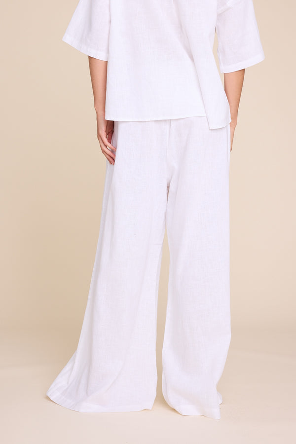 Line Of Oslo Fawcett Linen Trousers Trouser White 001