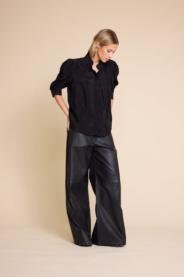 Line Of Oslo Fiona Solid Blouse Blouse Black 097