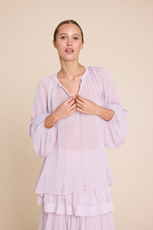 Line Of Oslo Flower Solid Blouse Blouse Pink 002