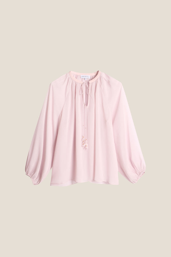 Line Of Oslo Flower Solid Blouse Blouse Pink 002