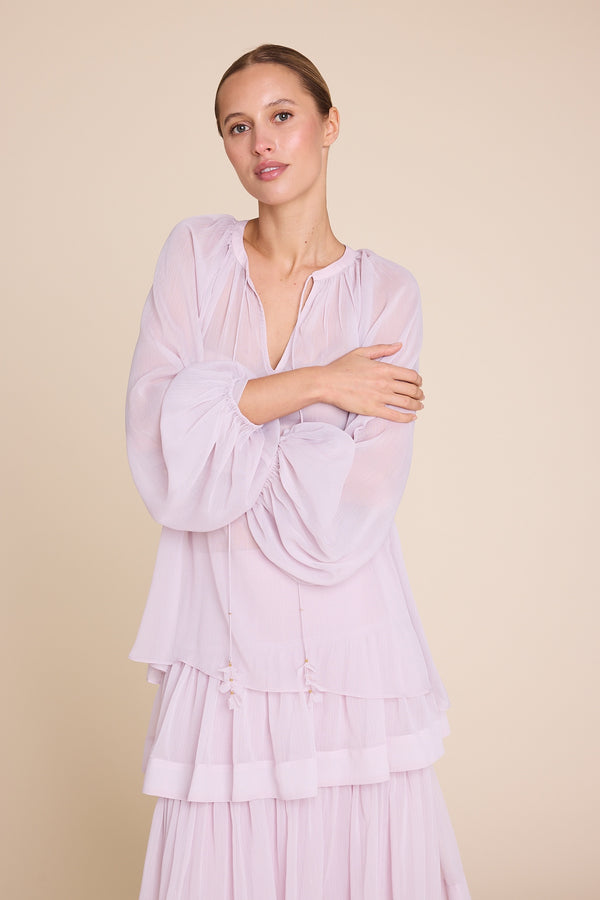 Line Of Oslo Flower Solid Blouse Blouse