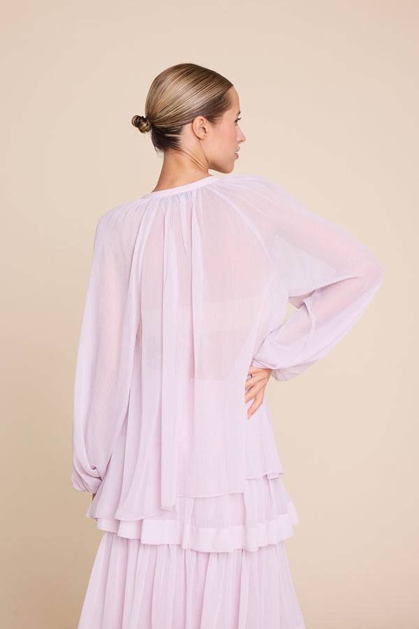 Line Of Oslo Flower Solid Blouse Blouse Pink 002